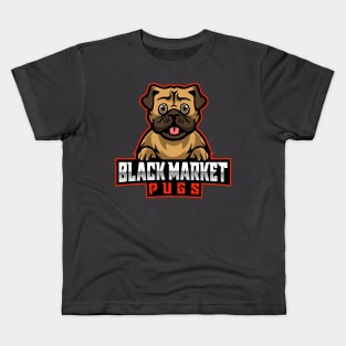 Black Market Pugs Logo Kids T-Shirt